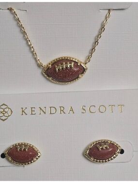 Kendra Scott Football Earrings & Necklace Set